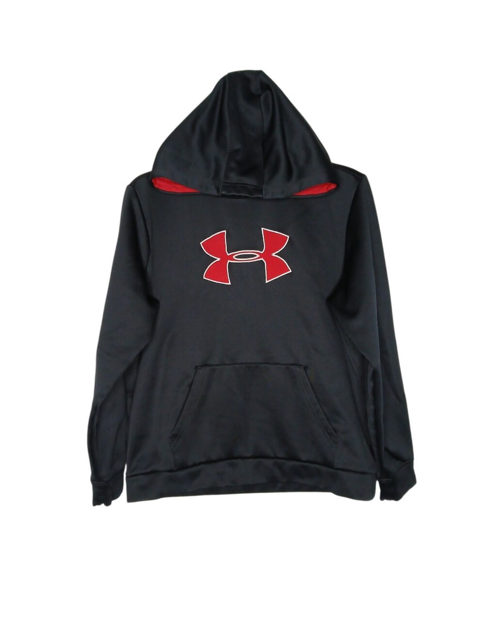 Under Armour Boys Black Hoodie with Red Logo